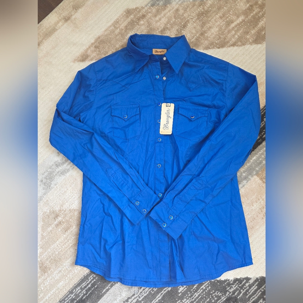 Wrangler Royal Blue Button Up